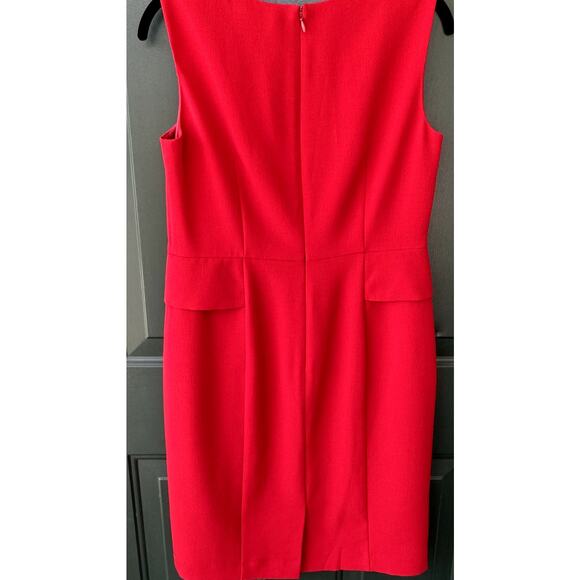 Kasper 4P Red Sheath Dress w/ Faux Peplum Detail Career Office Professional Work - Picture 3 of 6